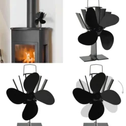 Discount Varmedrevet ovnventilator 4 blade sort - Brændeovnsventilator - Brændeovnsventilatorer - Home & Living Tilbehør Til Brændeovne & Pejse
