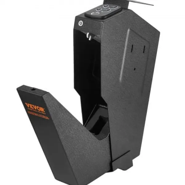 Pengeskabe^Våbenskab, 37x19x8,6 cm, Sort, Biometrisk Stålopbevaring