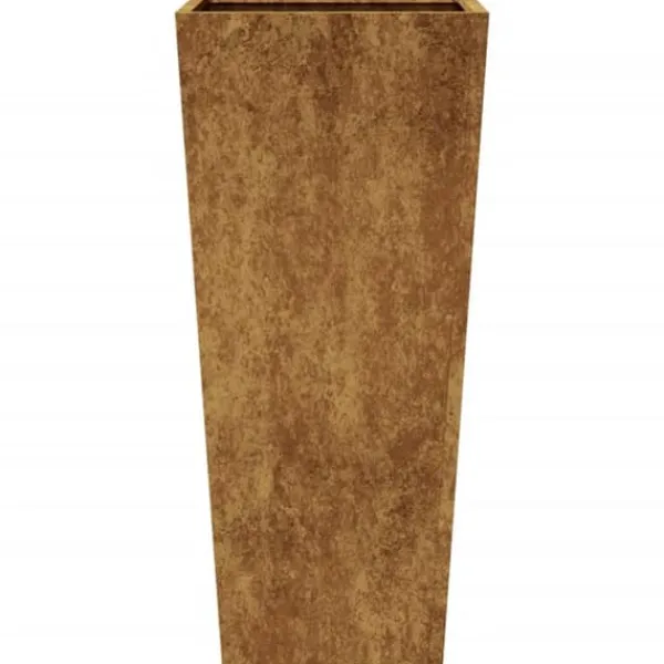 Krukker & Plantebeholdere^Vejrbestandig havekrukke i stål - Plantekasse | Størrelse: 35x35x75 cm | Farve: Brun