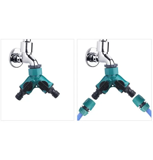 Vanding^2-vejs hosesplitter - Y-stik haveslange-splitter