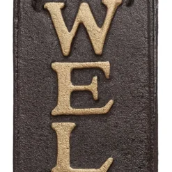 Adresseskilte & Husnumre^Velkomstskilt, 39,5x18x2 cm, Brun