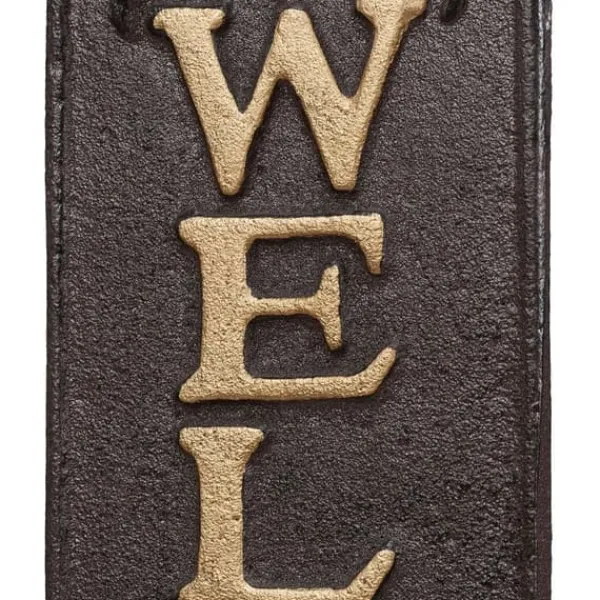 Adresseskilte & Husnumre^Velkomstskilt, 39,5x18x2 cm, Brun