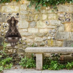 Springvand & Damme^Vægfontæne, 66x37x19,5 cm, Bronze