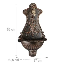Springvand & Damme^Vægfontæne, 66x37x19,5 cm, Bronze