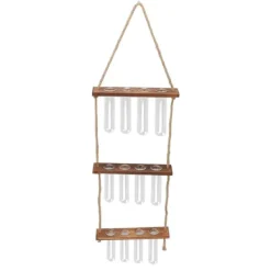 Væghængende planteterrarium med 12 reagensglas - retrofarve, håndlavet planteformeringsstation til urter Kit Til Plante- & Urtedyrkning