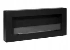 Discount Væghængt biopejs med glas 90x40x12 cm Box Sort strukturmat Brændeovne