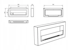 Discount Væghængt biopejs med glas 90x40x12 cm Box Sort strukturmat Brændeovne