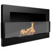 Brændeovne^Væghængt biopejs med glas 65x40x12 cm Flammeregulering Matsort