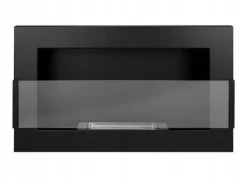 Brændeovne^Væghængt biopejs med glas 65x40x12 cm Flammeregulering Matsort