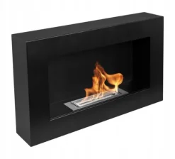Pejse^Væghængt biopejs 65x40x12 cm Box Sort strukturmat