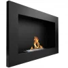 Brændeovne^Væghængt biopejs 65x40x12 cm Flammeregulering Sort struktureret mat
