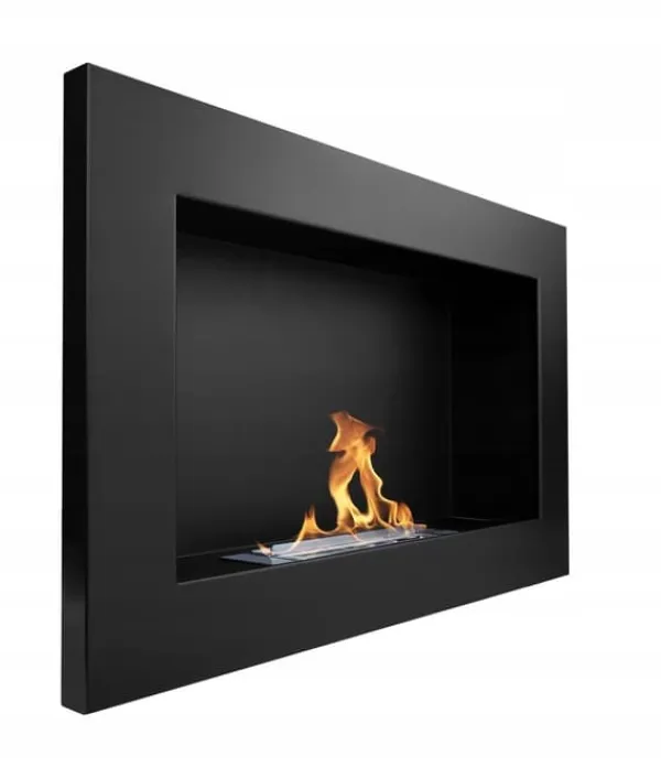 Brændeovne^Væghængt biopejs 65x40x12 cm Flammeregulering Sort struktureret mat