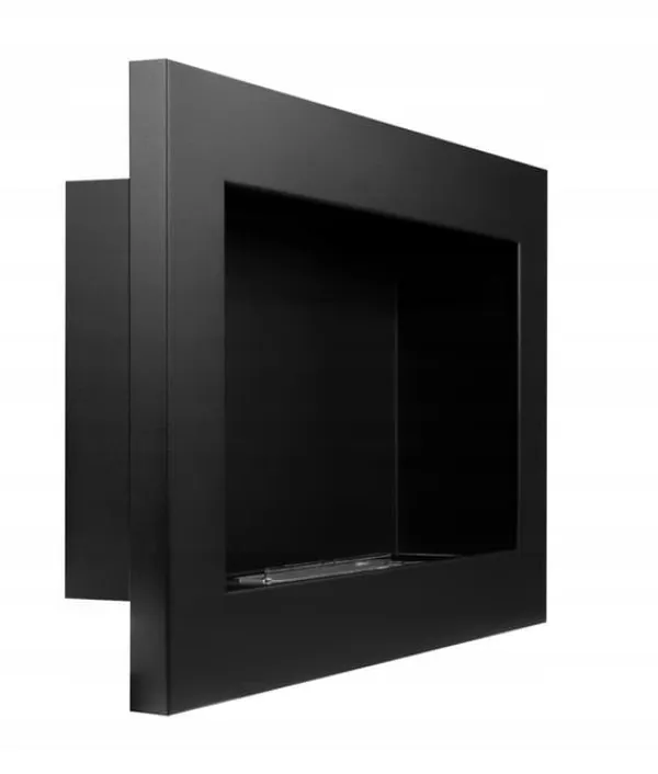 Brændeovne^Væghængt biopejs 65x40x12 cm Flammeregulering Sort struktureret mat