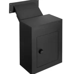 Postkasser & Brevindkast^Vægmonteret dropbox 13x7x17" med kombinationslås, sort, sikkerhedsopbevaring