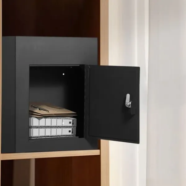 Postkasser & Brevindkast^Vægmonteret dropbox 13x7x17" med kombinationslås, sort, sikkerhedsopbevaring