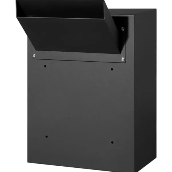 Postkasser & Brevindkast^Vægmonteret dropbox 13x7x17" med kombinationslås, sort, sikkerhedsopbevaring