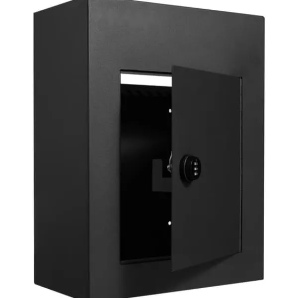 Postkasser & Brevindkast^Vægmonteret dropbox 13x7x17" med kombinationslås, sort, sikkerhedsopbevaring