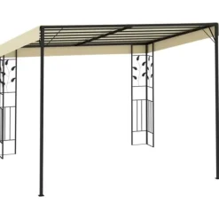 Online Vægmonteret havepavillon 3x3x2,5 m | Farve: Creme Telte & Lysthuse