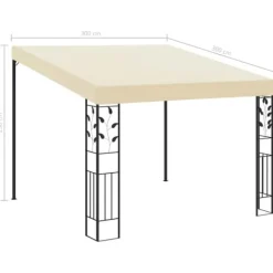 Online Vægmonteret havepavillon 3x3x2,5 m | Farve: Creme Telte & Lysthuse