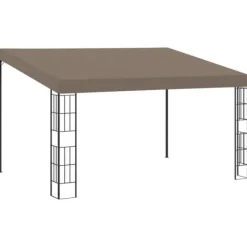 Hot Vægmonteret pavillon 4x3 m stof gråbrun - Væghængt Pavillon - Væghængte Pavilloner - Home & Living Telte & Lysthuse