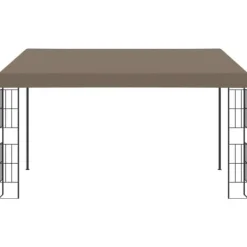 Hot Vægmonteret pavillon 4x3 m stof gråbrun - Væghængt Pavillon - Væghængte Pavilloner - Home & Living Telte & Lysthuse