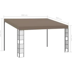 Hot Vægmonteret pavillon 4x3 m stof gråbrun - Væghængt Pavillon - Væghængte Pavilloner - Home & Living Telte & Lysthuse