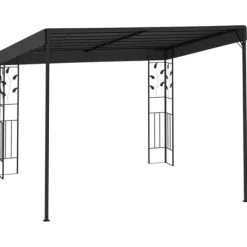 Telte & Lysthuse^Vægmonteret pavillon 3x3x2,5 m - Havepavillon | Farve: Antracitgrå