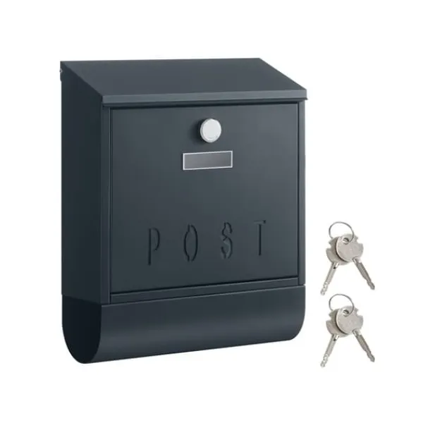 Sale Vægpostkasse med avisrum, antracit, 30,5 x 11 x 38,5 cm (L x B x H) Avisrum: 30 x 3 cm Postkasser & Brevindkast