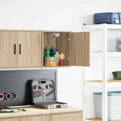 Discount Vægskab til garage - Opbevaring i konstrueret træ | Farve: Sonoma-eg Skure, Garager & Carports