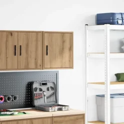 Clearance Vægskab til garage - Stabilt konstrueret træ | Farve: Natur | Størrelse: 80x30x90 cm Skure, Garager & Carports