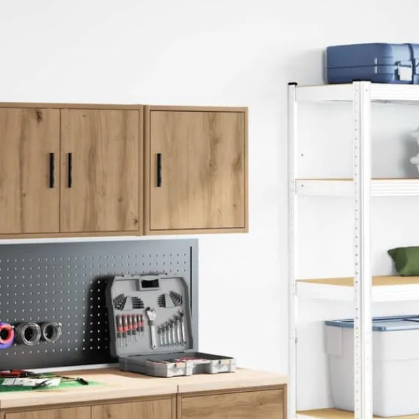 Clearance Vægskab til garage - Stabilt konstrueret træ | Farve: Natur | Størrelse: 80x30x90 cm Skure, Garager & Carports