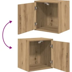 Clearance Vægskab til garage - Stabilt konstrueret træ | Farve: Natur | Størrelse: 80x30x90 cm Skure, Garager & Carports