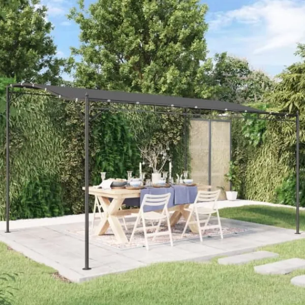 vidaXL Buer, Spalier, Lysthuse Uden Tag^baldakin 4x3 m 180 g/m² stof og stål antracitgrå - Festtelte & havepavilloner