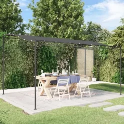 vidaXL Buer, Spalier, Lysthuse Uden Tag^baldakin 4x3 m 180 g/m² stof og stål antracitgrå - Festtelte & havepavilloner