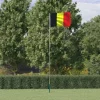 Clearance Belgien flag og flagstang 5,55 m aluminium - Flag & vimpler Flag & Vindposer