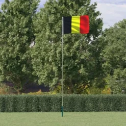 Clearance Belgien flag og flagstang 5,55 m aluminium - Flag & vimpler Flag & Vindposer