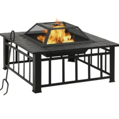 Best bålfad med ildrager 79x79x46,5 cm str. XXL stål - Ildsteder Pejse