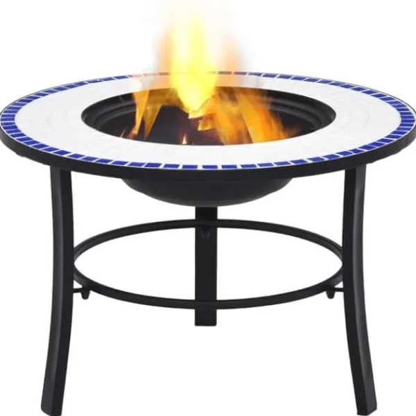 Sale bålfad mosaik 68 cm keramik blå og hvid - Ildsteder Pejse