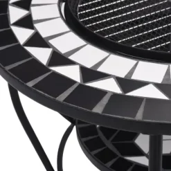 New bålfad mosaik 68 cm keramik sort og hvid - Ildsteder Pejse