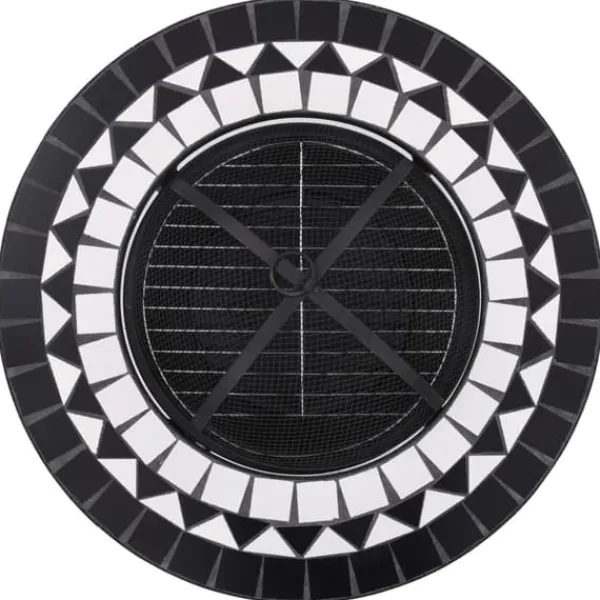 New bålfad mosaik 68 cm keramik sort og hvid - Ildsteder Pejse