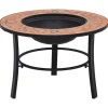 vidaXL Pejse^bålfad mosaik 68 cm keramik terracottafarvet - Ildsteder