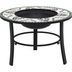 vidaXL Pejse^bålfad mosaik 68 cm keramik grøn - Ildsteder