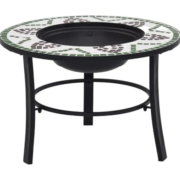 vidaXL Pejse^bålfad mosaik 68 cm keramik grøn - Ildsteder