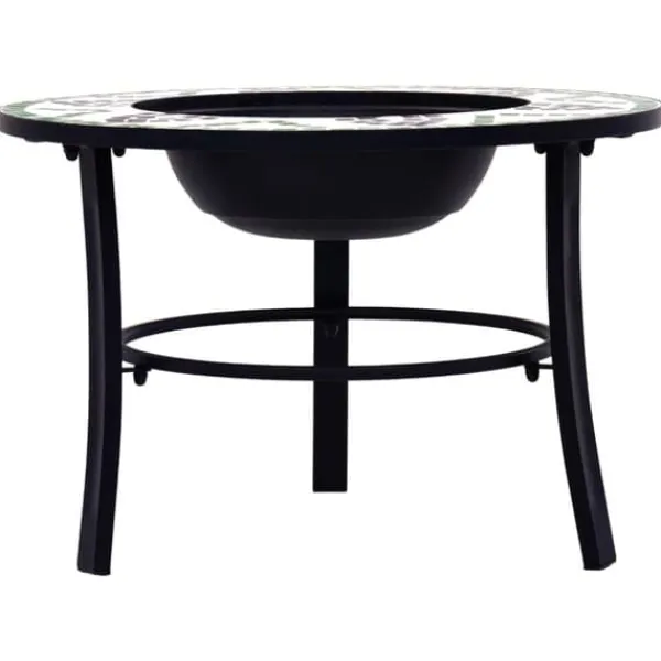 vidaXL Pejse^bålfad mosaik 68 cm keramik grøn - Ildsteder