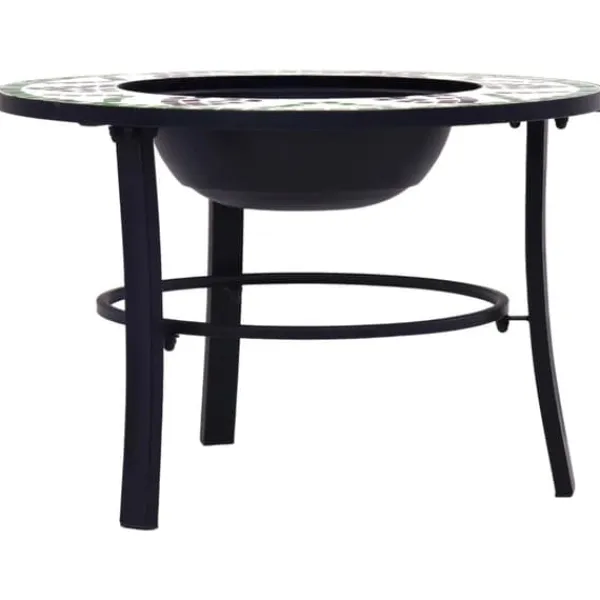 vidaXL Pejse^bålfad mosaik 68 cm keramik grøn - Ildsteder