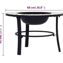 vidaXL Pejse^bålfad mosaik 68 cm keramik grøn - Ildsteder