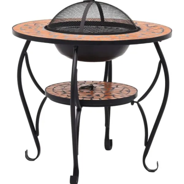 vidaXL Pejse^bålfad mosaik 68 cm keramik terracottafarvet - Ildsteder