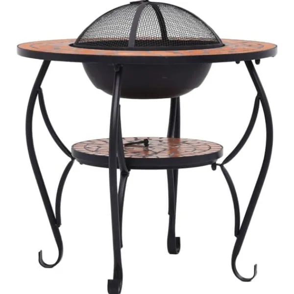 vidaXL Pejse^bålfad mosaik 68 cm keramik terracottafarvet - Ildsteder