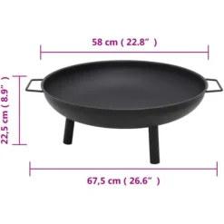 Clearance bålfad 67,5x58x22,5 cm stål - Ildsteder Pejse