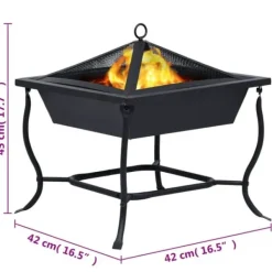 Discount bålfad 42x42x45 cm stål sort - Ildsteder Pejse